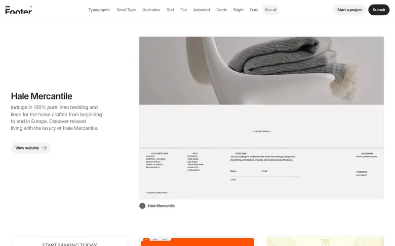 Footer Design 데스크톱 화면