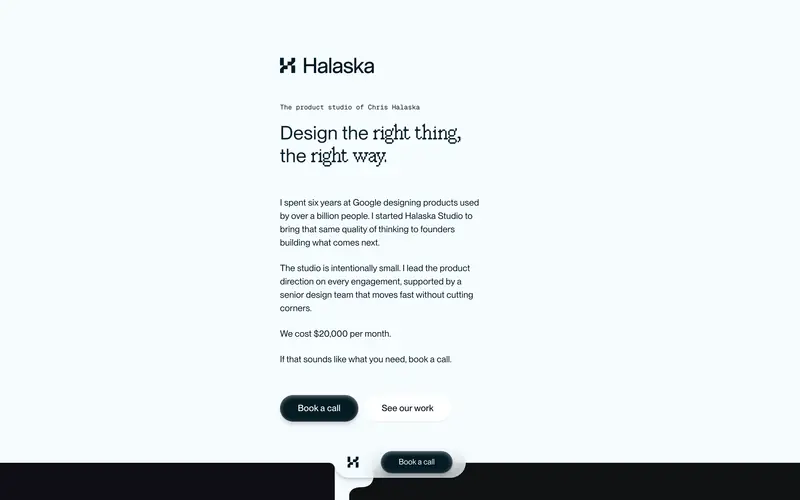 Halaska Studio 데스크톱 화면