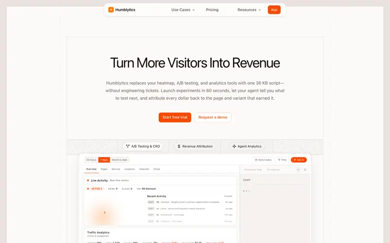 Humblytics 데스크톱 화면