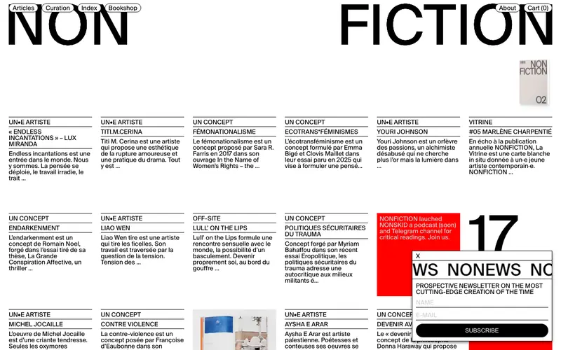 Non Fiction 데스크톱 화면