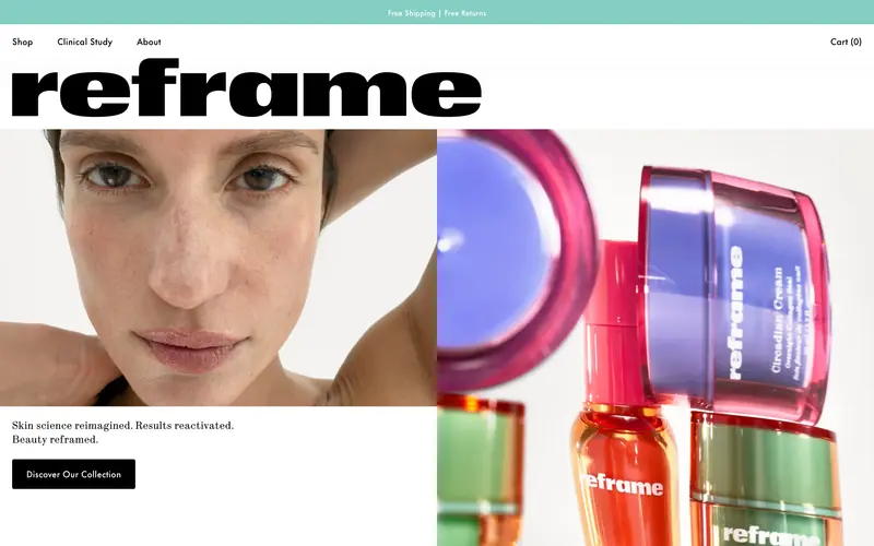 Reframe Beauty 데스크톱 화면