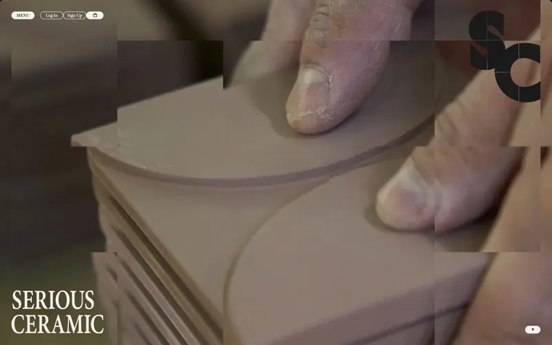SC | SERIOUS CERAMIC 웹사이트 데스크톱 화면 스크린샷 — 3D, 에디토리얼 스타일