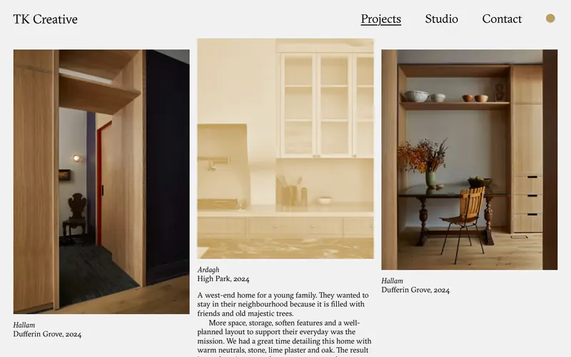 TK Creative 데스크톱 화면