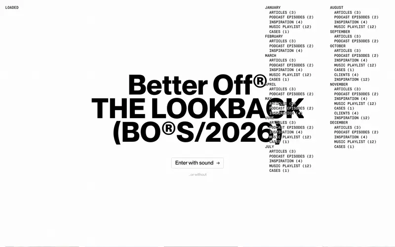 THE LOOKBACK — Better Off Studio 데스크톱 화면