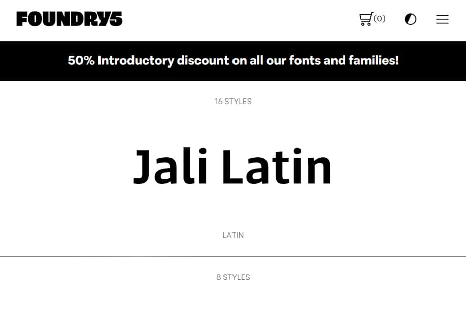 Global Type Foundry for Designers and Brands | Foundry5 데스크톱 화면