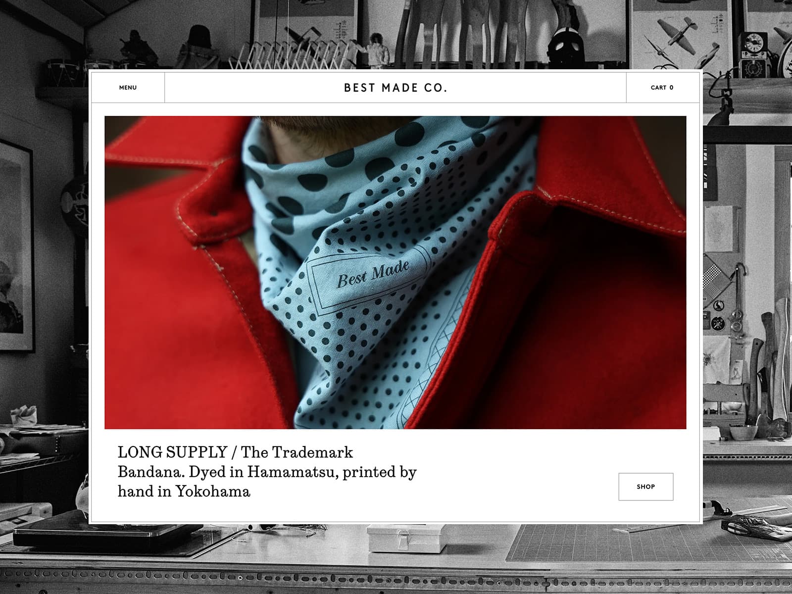 Best Made Company 웹사이트 데스크톱 화면 스크린샷 — 인터랙션·애니메이션 스타일
