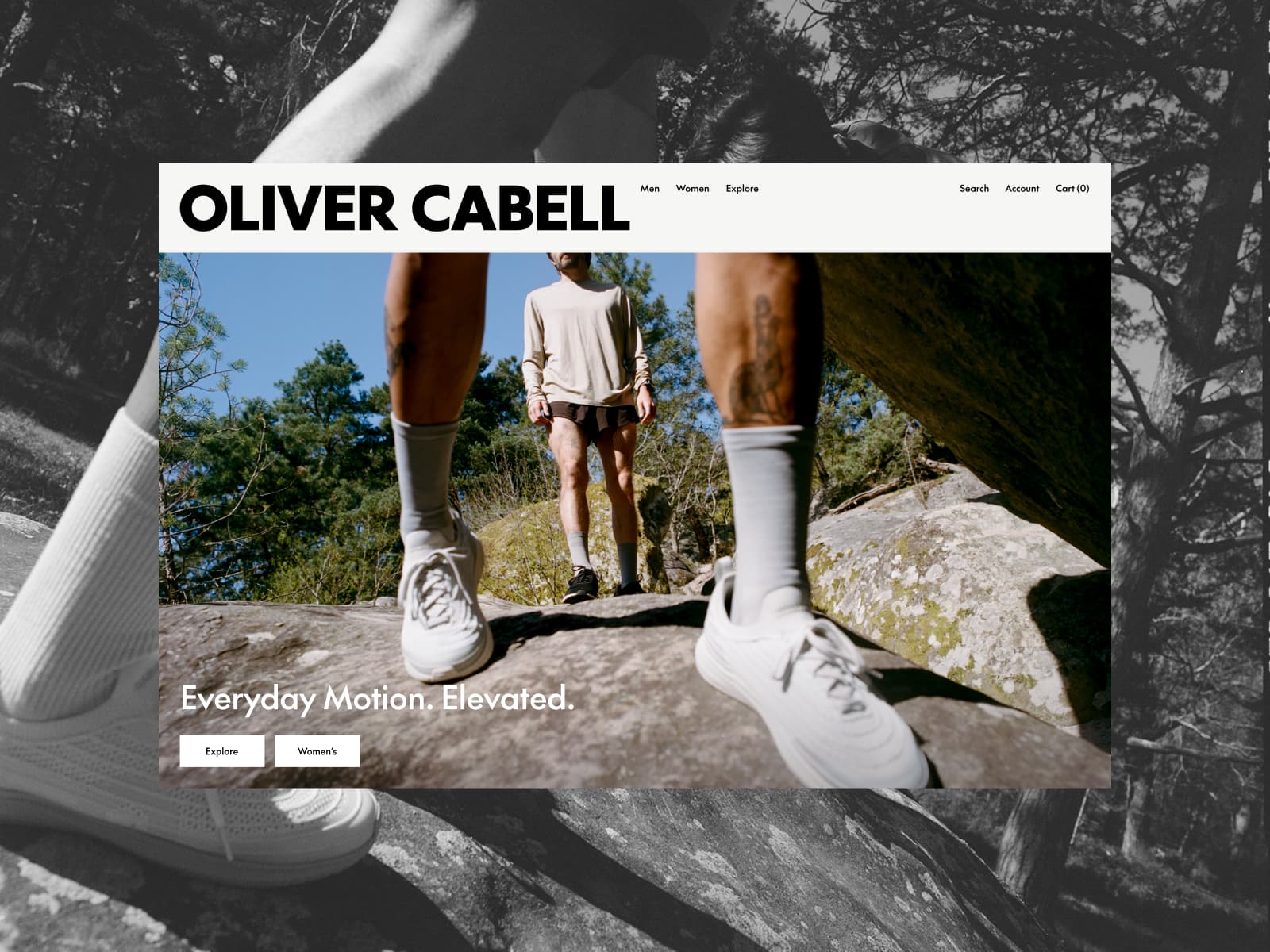 Oliver Cabell 웹사이트 데스크톱 화면 스크린샷 — 에디토리얼 스타일