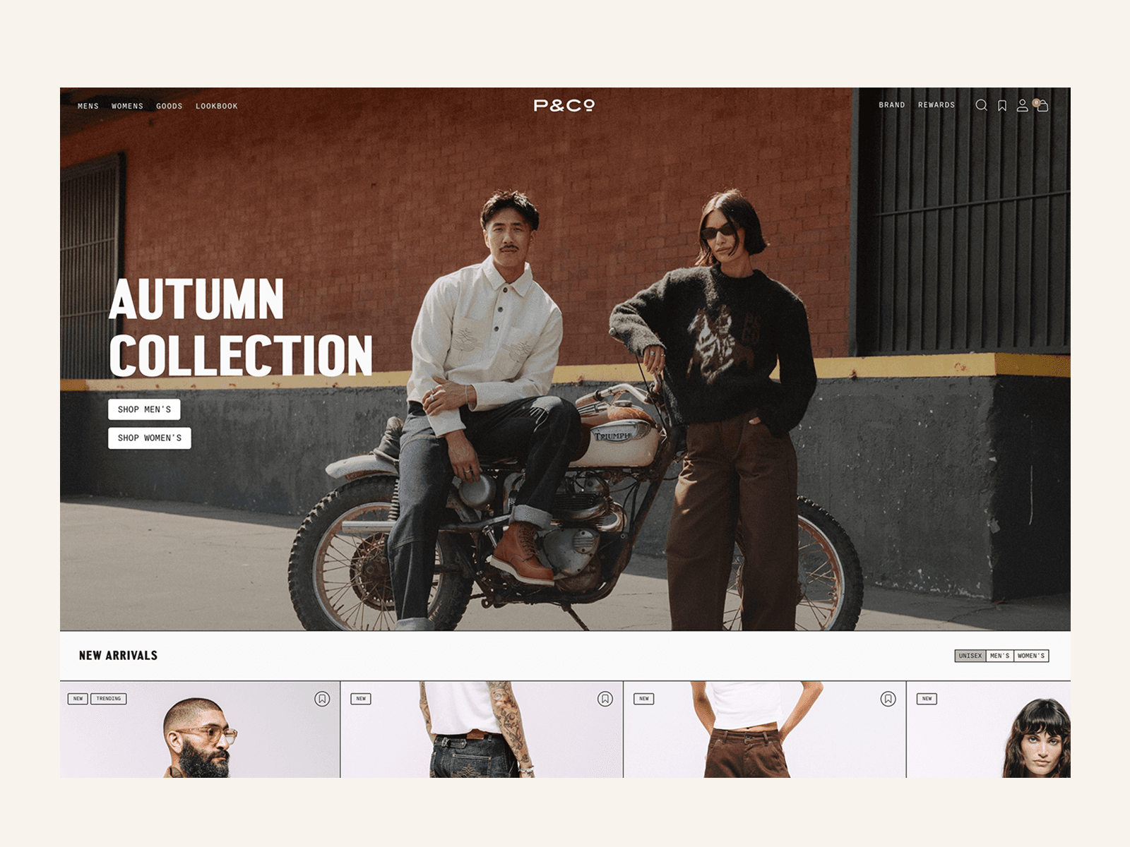 P&Co. 웹사이트 데스크톱 화면 스크린샷 — 인터랙션·애니메이션 스타일