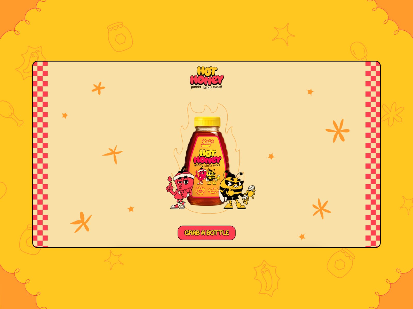 Hot Honey 웹사이트 데스크톱 화면 스크린샷 — 미니멀 스타일