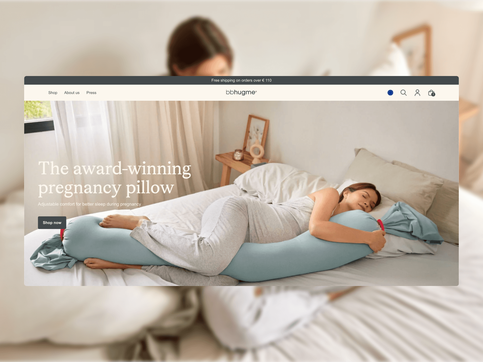 bbhugme 웹사이트 데스크톱 화면 스크린샷 — 다크 모드 스타일