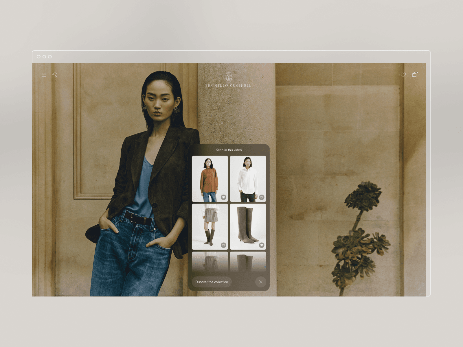 Brunello Cucinelli - AI E-com 데스크톱 화면