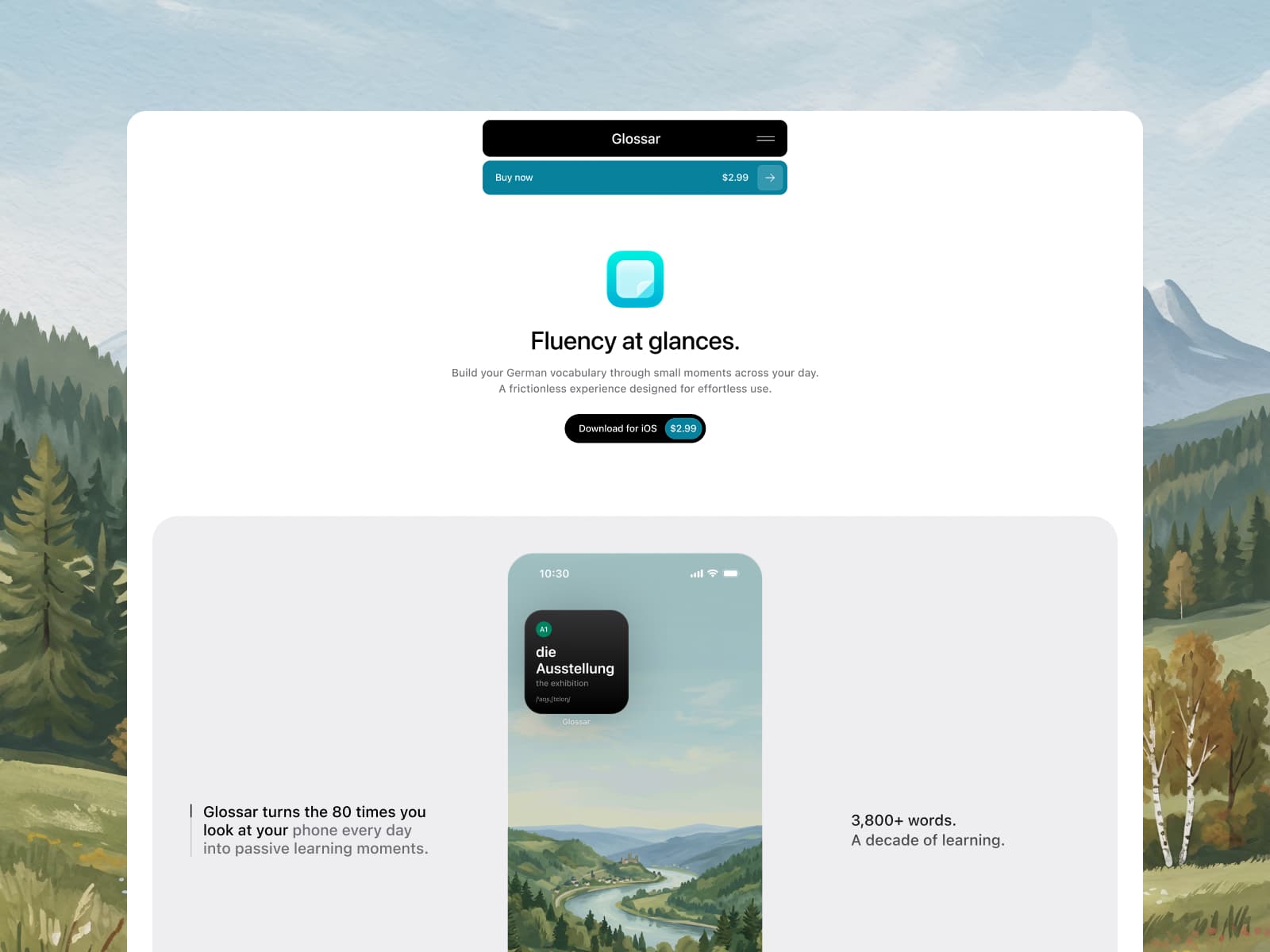 Glossar — Passive German vocabulary on your Home Screen 데스크톱 화면