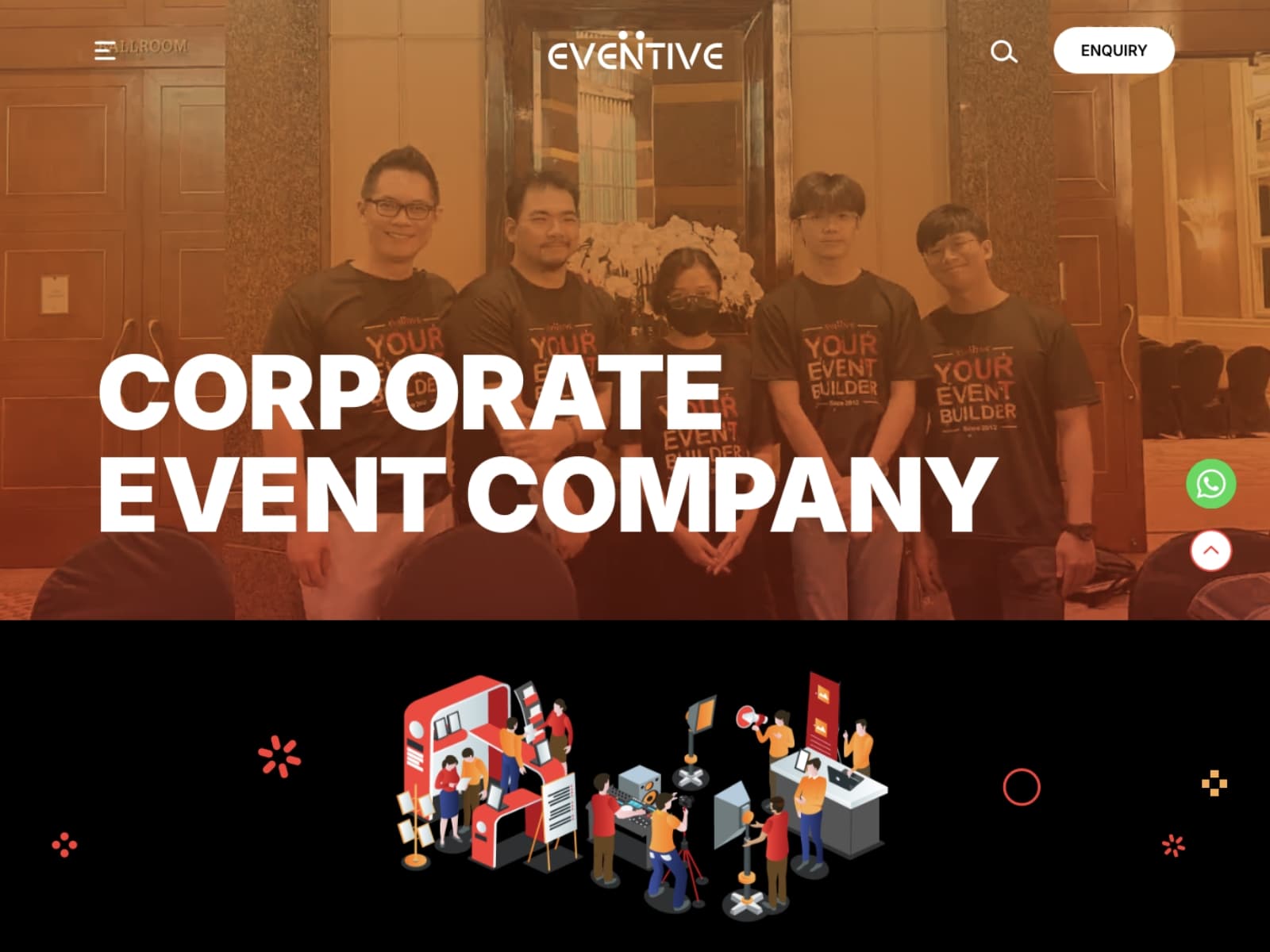 Corporate Event Management Company in Singapore 데스크톱 화면