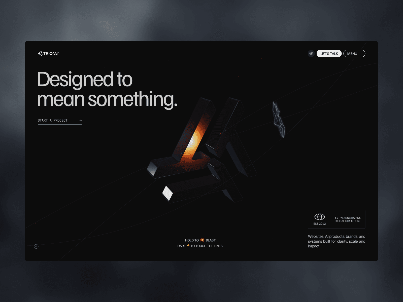 TRIONN | AI-Powered Creative Design & Development Studio 데스크톱 화면