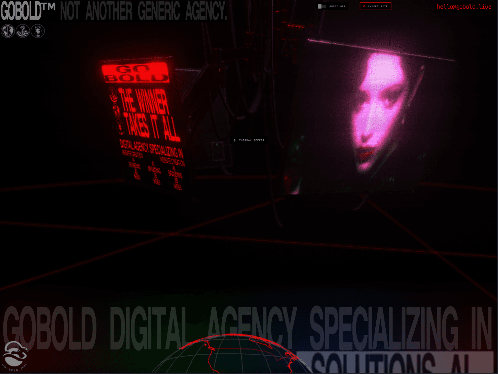 GOBOLD — Digital Agency [Web · AI · Branding · 3D] 데스크톱 화면