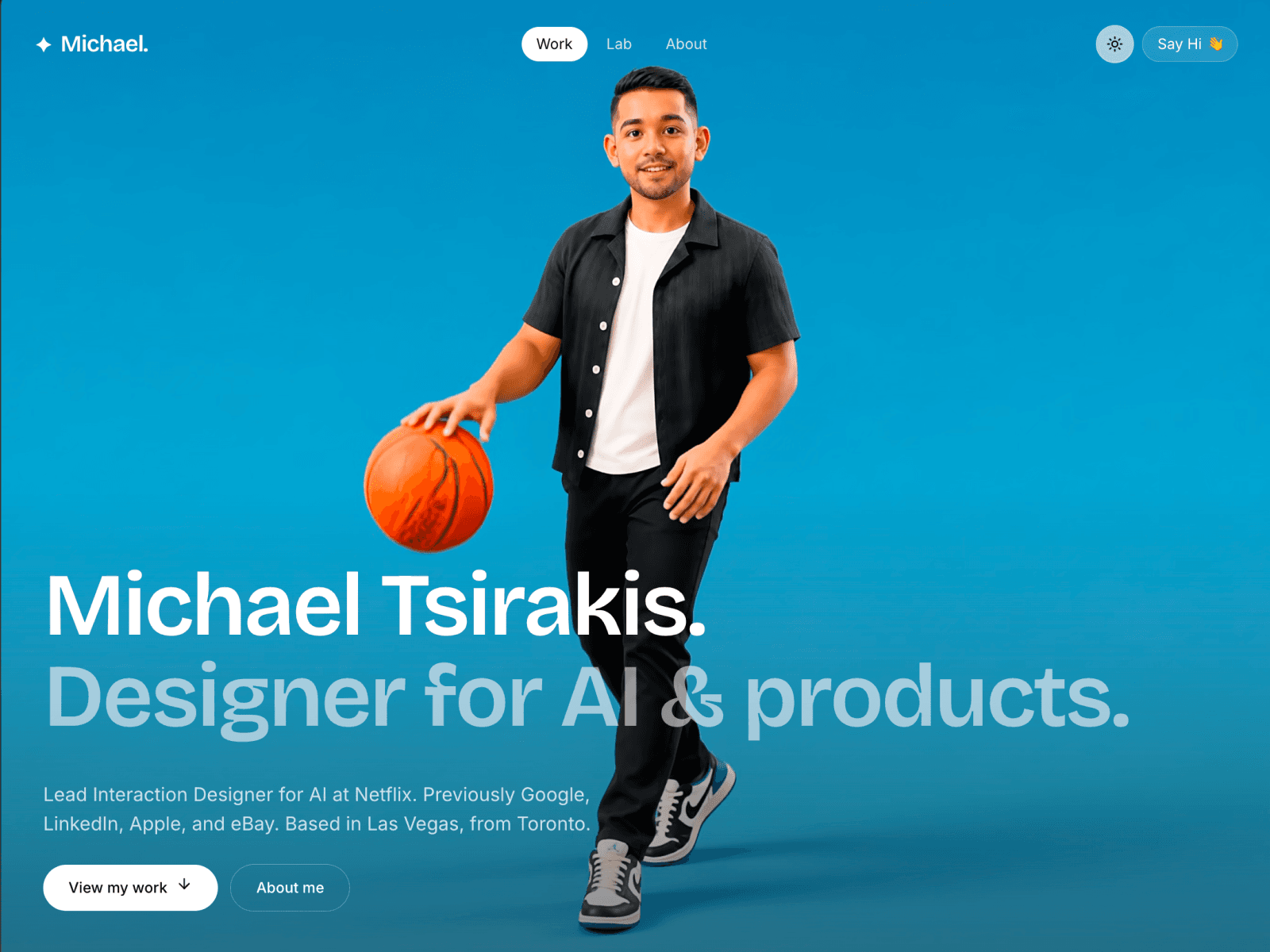 Michael Tsirakis: AI Designer at Netflix 데스크톱 화면