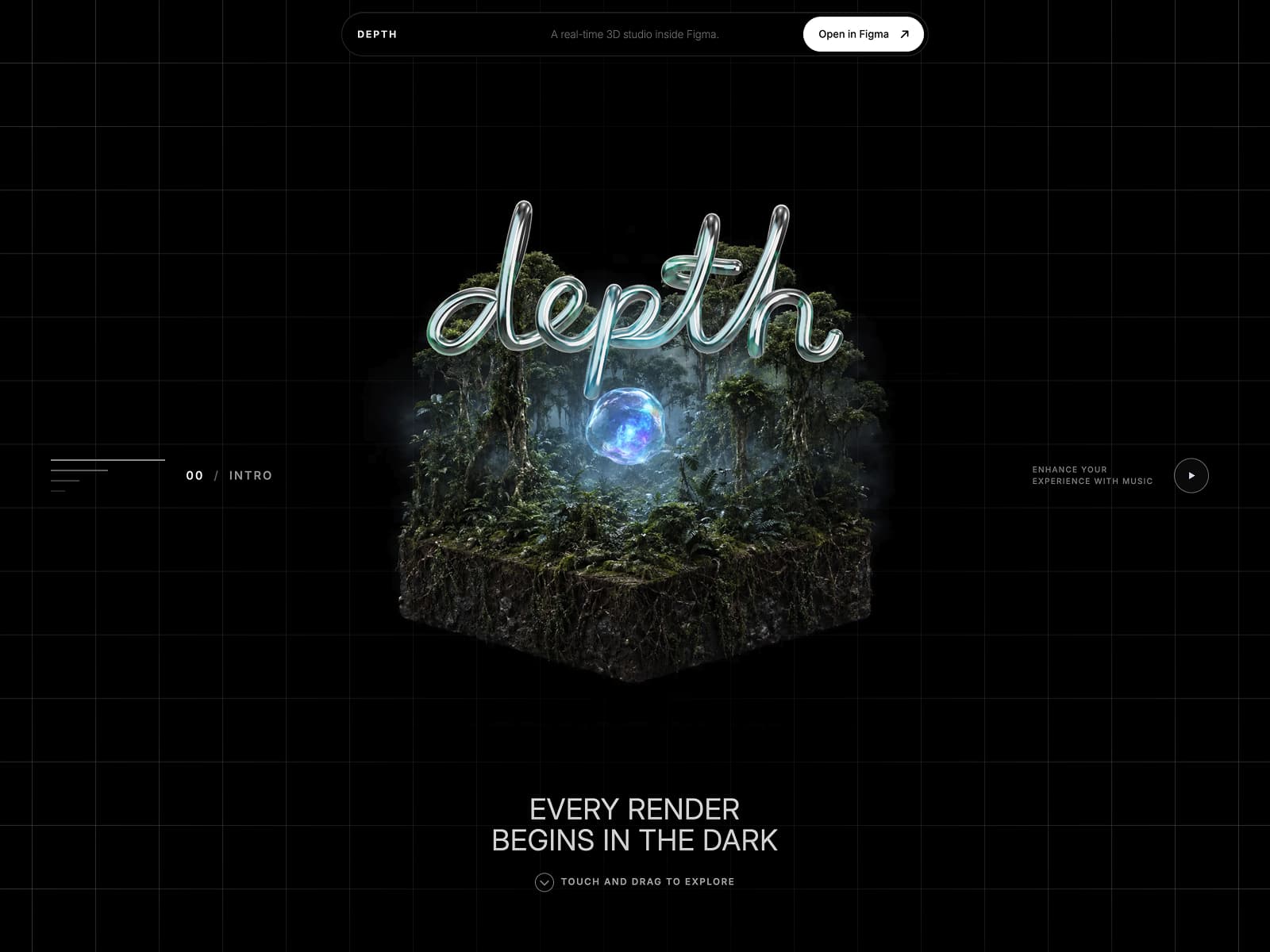 DEPTH — Studio-quality 3D renders in Figma 데스크톱 화면