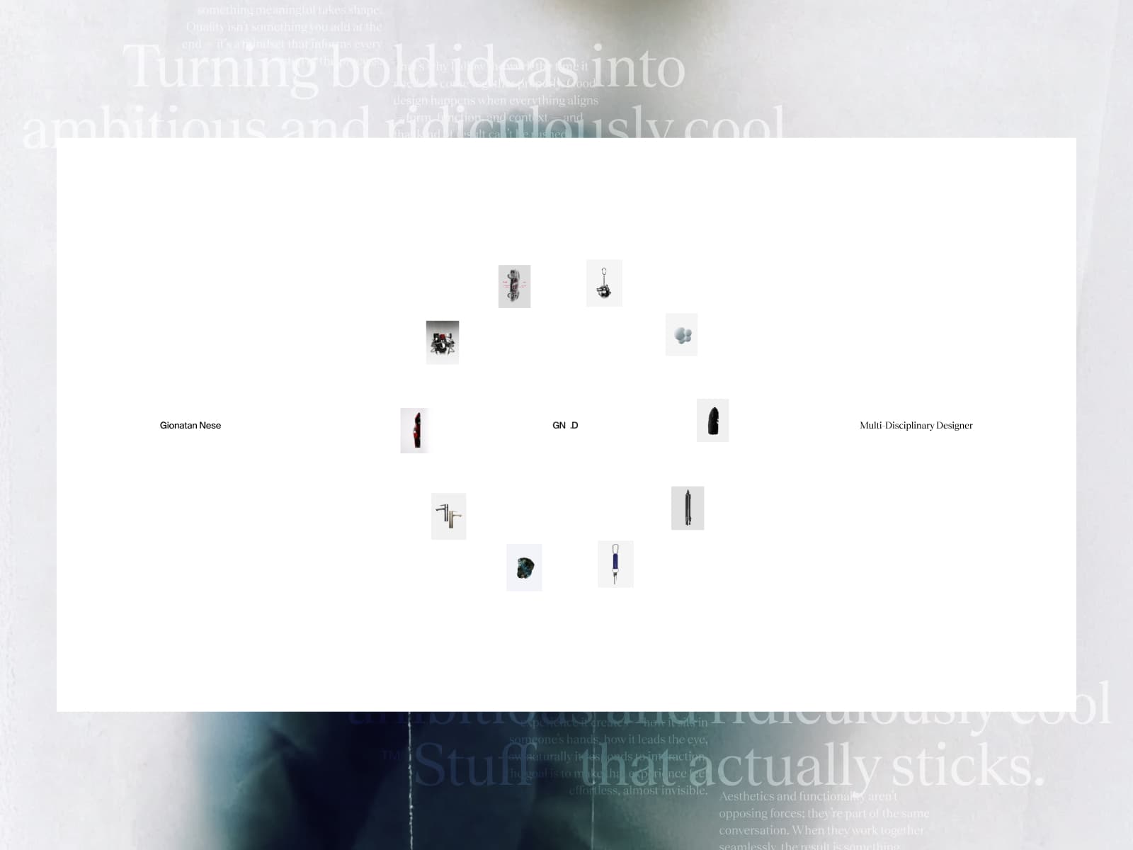 Gionatan Nese — Multi-Disciplinary Designer 데스크톱 화면