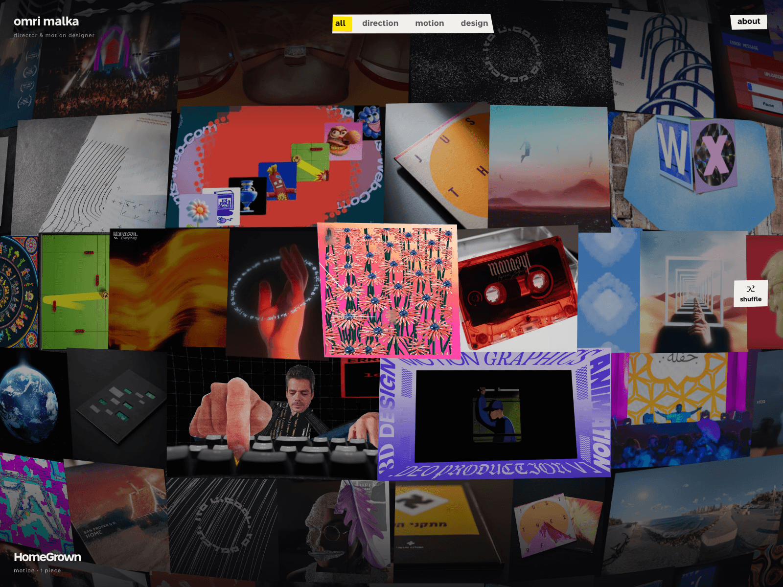 Omri Malka: direction, motion and design 데스크톱 화면