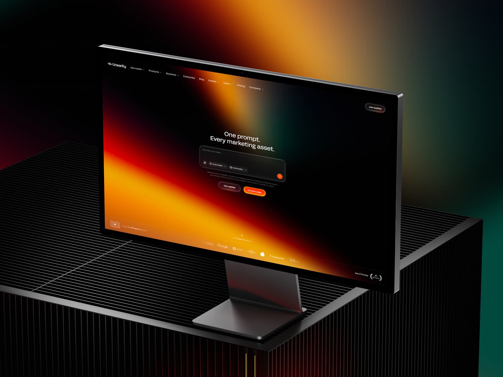 Linearity | AI Design Generator: Editable, On-Brand Campaigns 데스크톱 화면