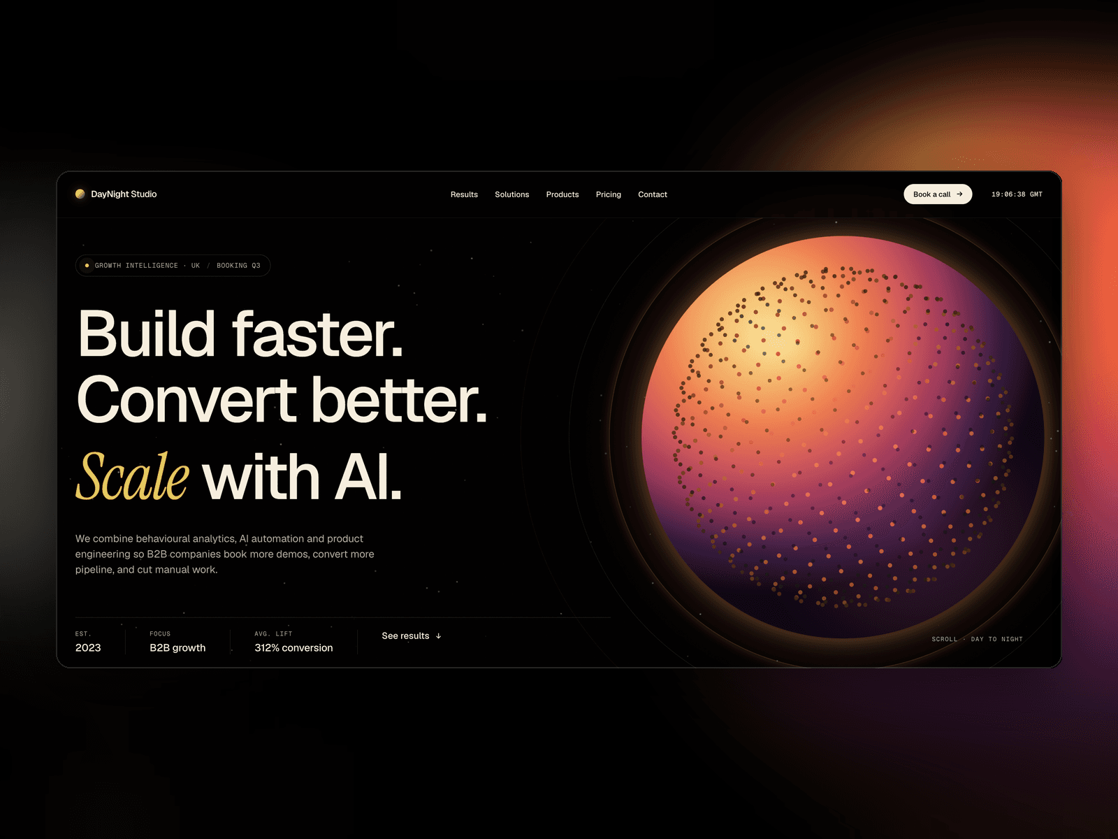DayNight Studio | Web & AI Agency · London 데스크톱 화면