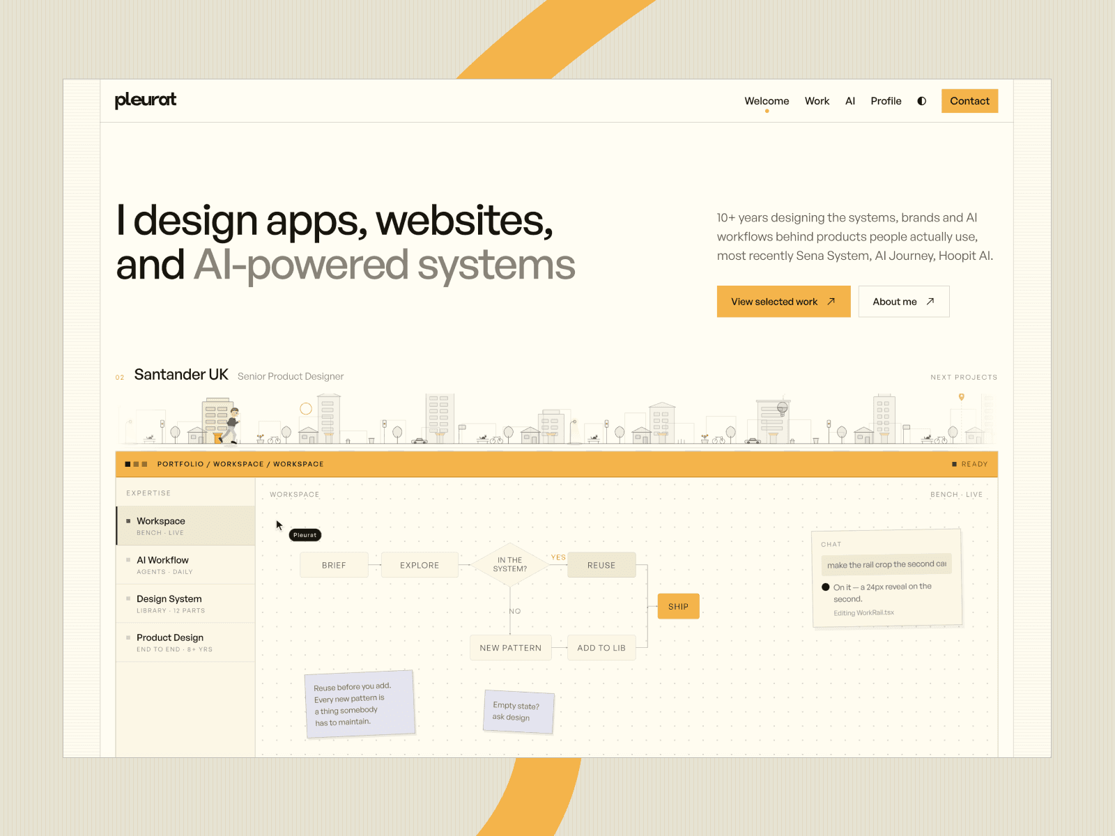 Pleurat Shala — Product Designer and AI Product Builder 데스크톱 화면