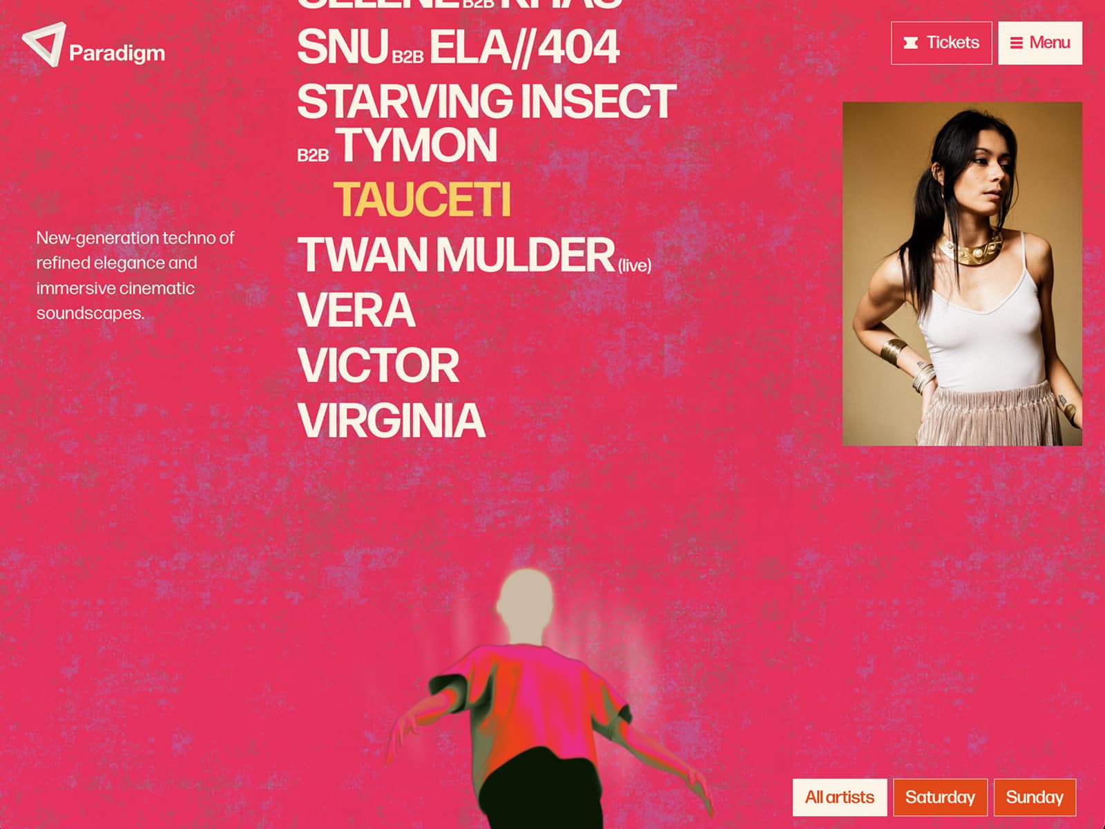 Paradigm Festival 2026 | Sat 8 Aug - Sun 9 Aug 2026 데스크톱 화면
