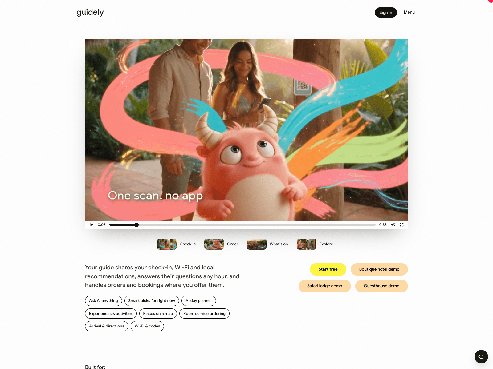 guidely - the smart guest app for hotels, lodges and rentals 데스크톱 화면