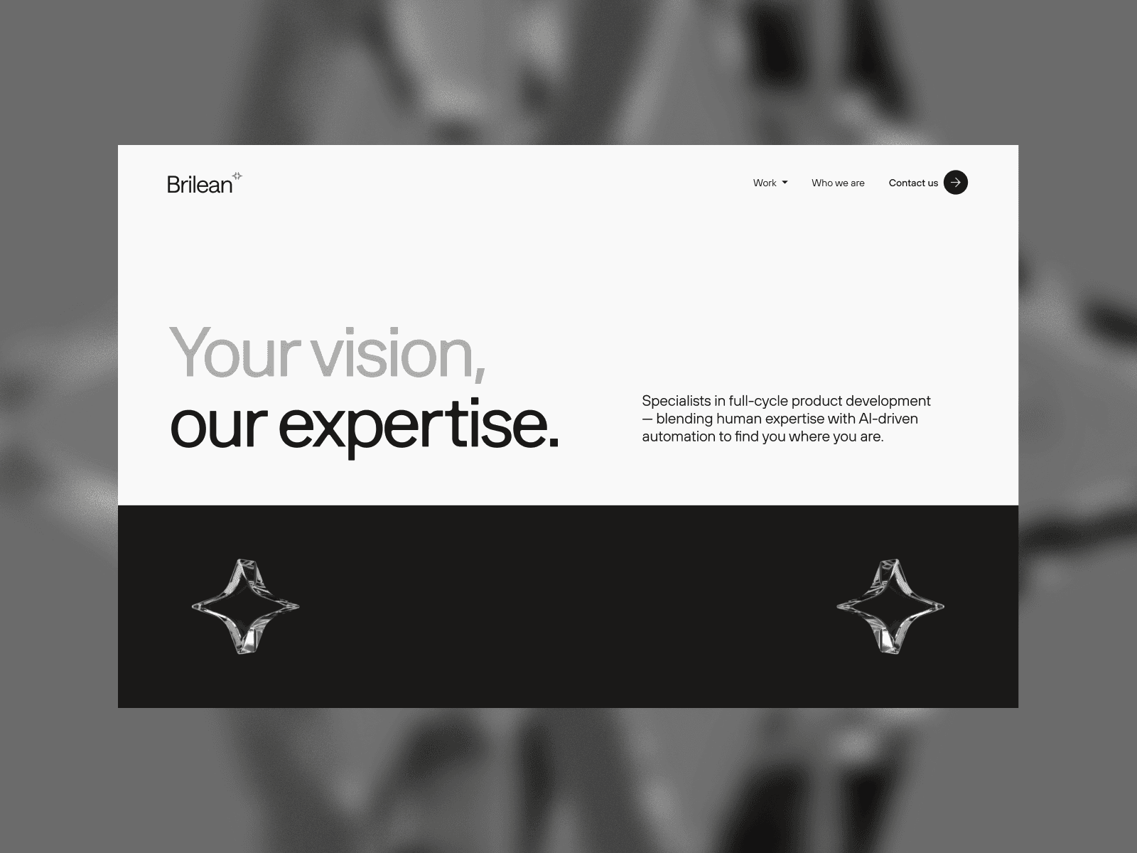 Brilean | AI-Driven Digital Product Studio in Europe 데스크톱 화면