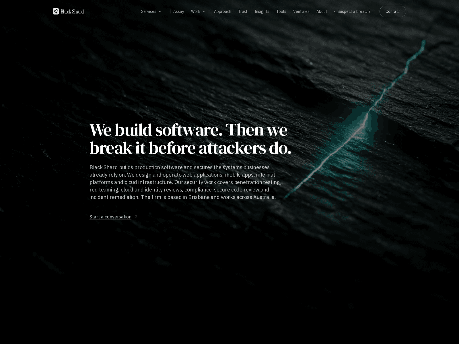 Black Shard: Build. Ship. Secure. 데스크톱 화면
