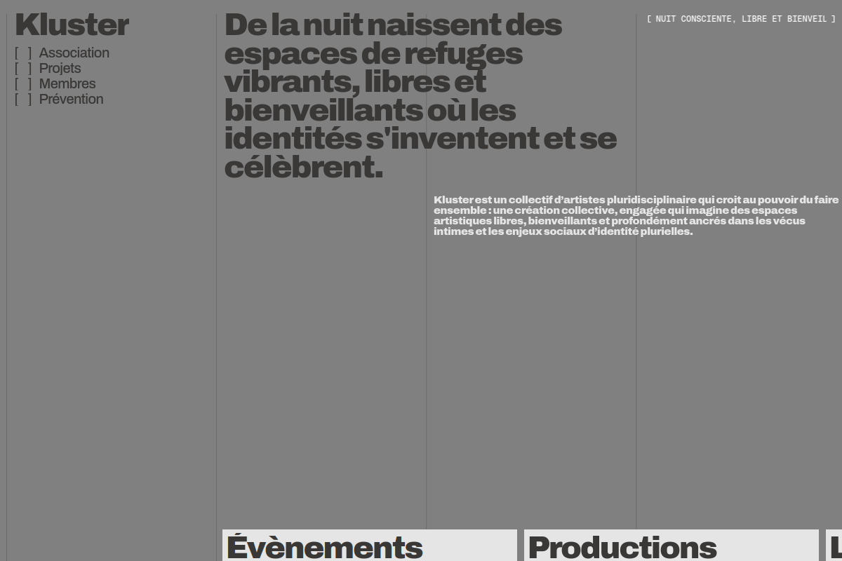 Klustercollectif 데스크톱 화면