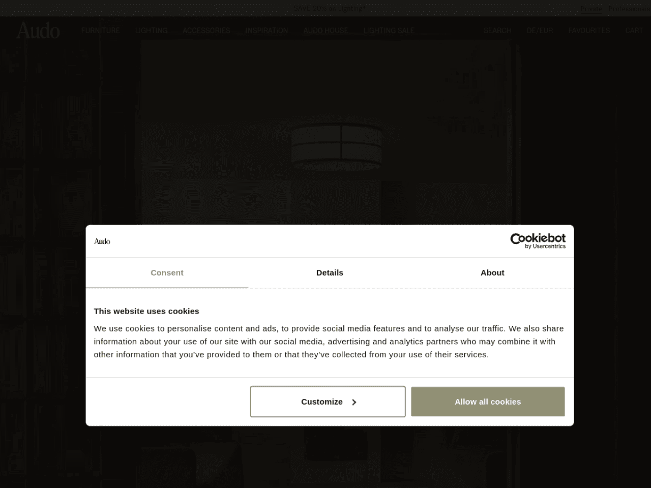 Audo Copenhagen 웹사이트 데스크톱 화면 스크린샷 — 미니멀, 레트로 스타일