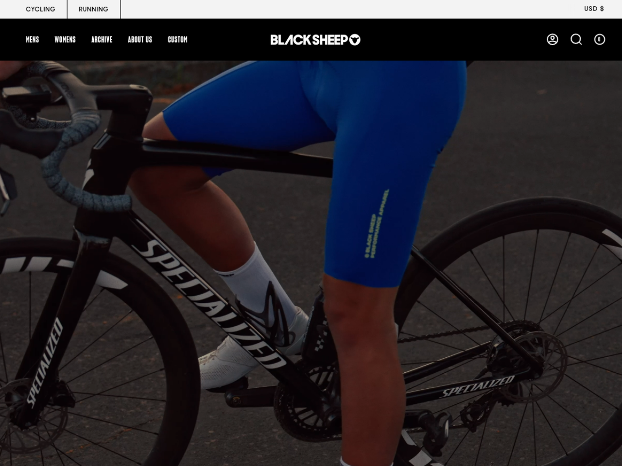 Black Sheep Cycling 웹사이트 데스크톱 화면 스크린샷 — 플레이풀, 인터랙션·애니메이션 스타일