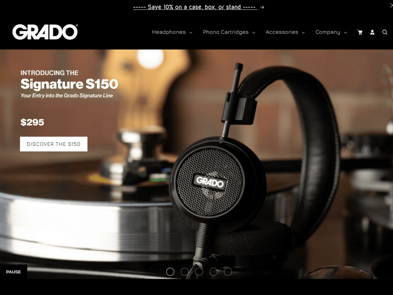Grado Labs 웹사이트 데스크톱 화면 스크린샷 — 레트로, 일러스트레이션 스타일