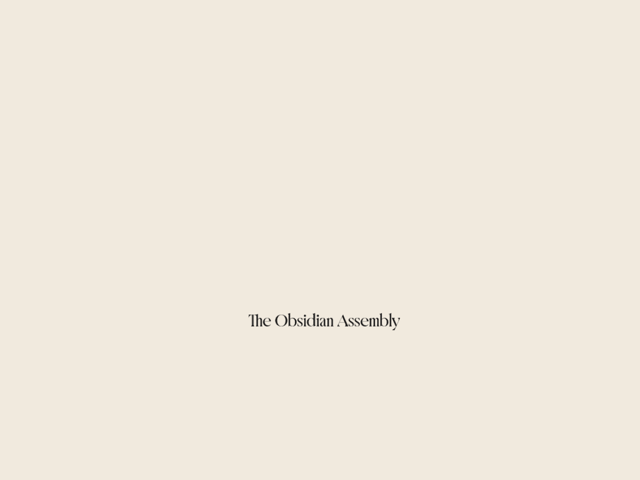 Obsidianassembly 웹사이트 데스크톱 화면 스크린샷 — 타이포그래피, 브루탈리즘 스타일