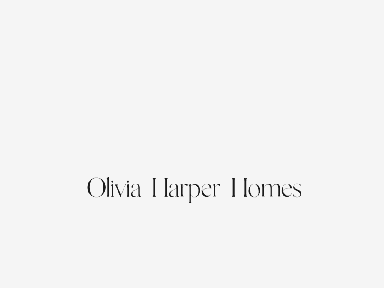 Oliviaharperhomes 웹사이트 데스크톱 화면 스크린샷 — 실험적인, 모노크롬 스타일