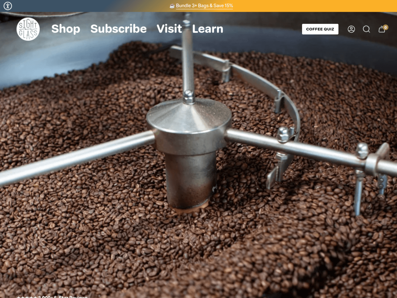 Sightglass Coffee 웹사이트 데스크톱 화면 스크린샷 — 레트로, 인터랙션·애니메이션 스타일