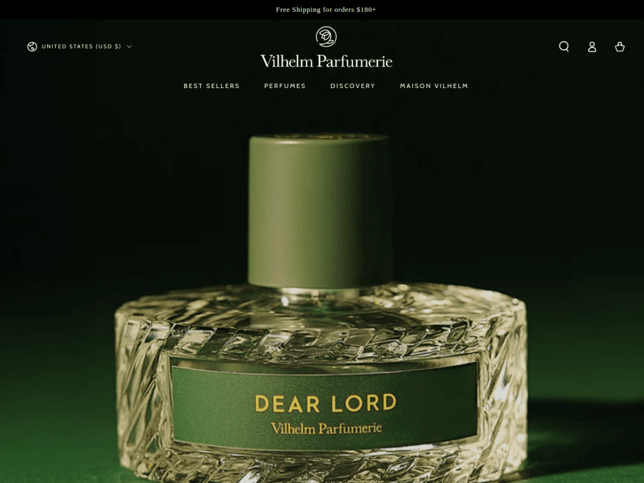 Vilhelm Parfumerie 웹사이트 데스크톱 화면 스크린샷 — 컬러풀, 레트로 스타일