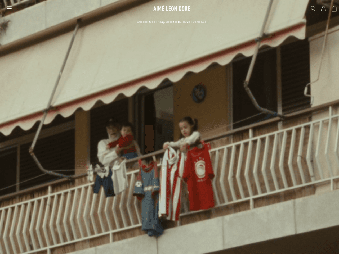 Aimé Leon Dore 웹사이트 데스크톱 화면 스크린샷 — 에디토리얼, 인터랙션·애니메이션 스타일