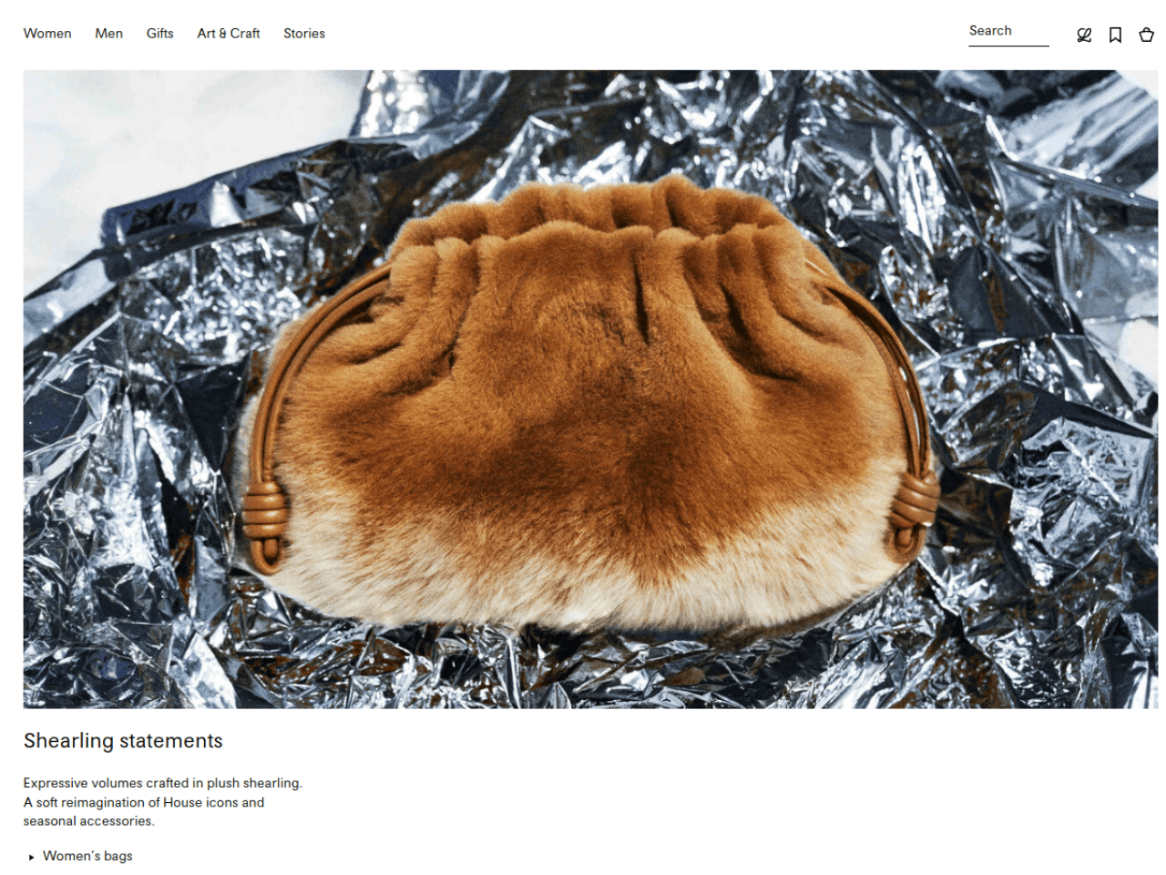Loewe 웹사이트 데스크톱 화면 스크린샷 — 에디토리얼 스타일
