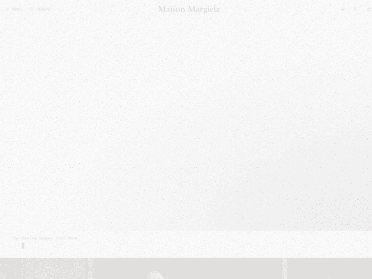 Maison Margiela 웹사이트 데스크톱 화면 스크린샷 — 실험적인 스타일