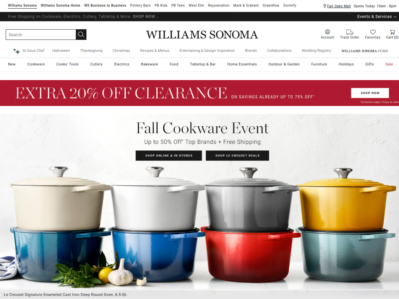 Williams Sonoma 웹사이트 데스크톱 화면 스크린샷 — 에디토리얼, 일러스트레이션 스타일