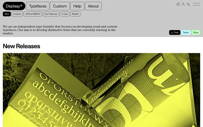 Displaay Type Foundry 데스크톱 화면
