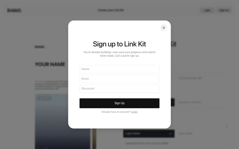 Link Kit 데스크톱 화면