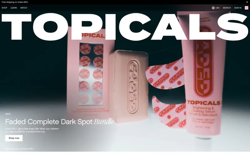 Topicals 데스크톱 화면