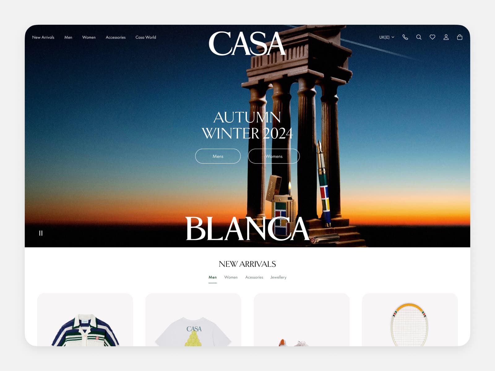 https://casablancaparis.com 웹사이트 데스크톱 화면 스크린샷 — 컬러풀 스타일