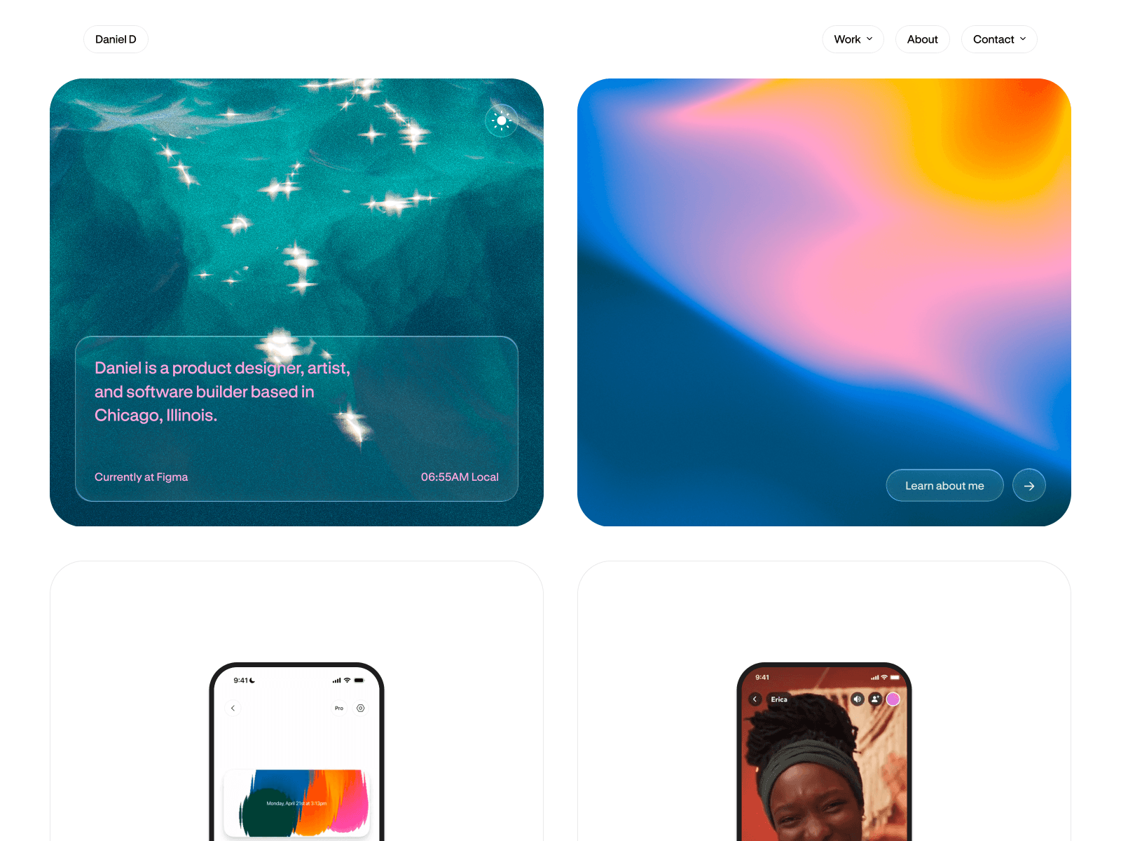 Daniel Destefanis - Portfolio 데스크톱 화면
