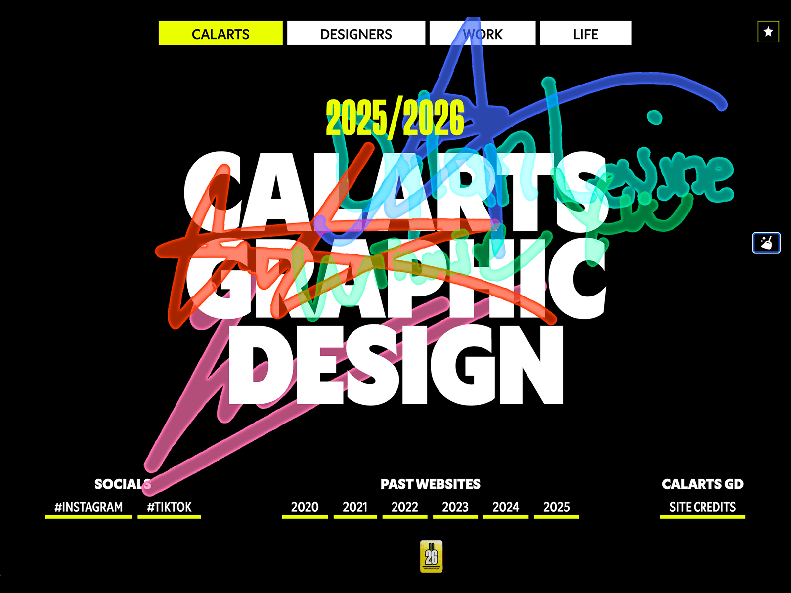 CalArts Graphic Design Yearbook 2026 데스크톱 화면