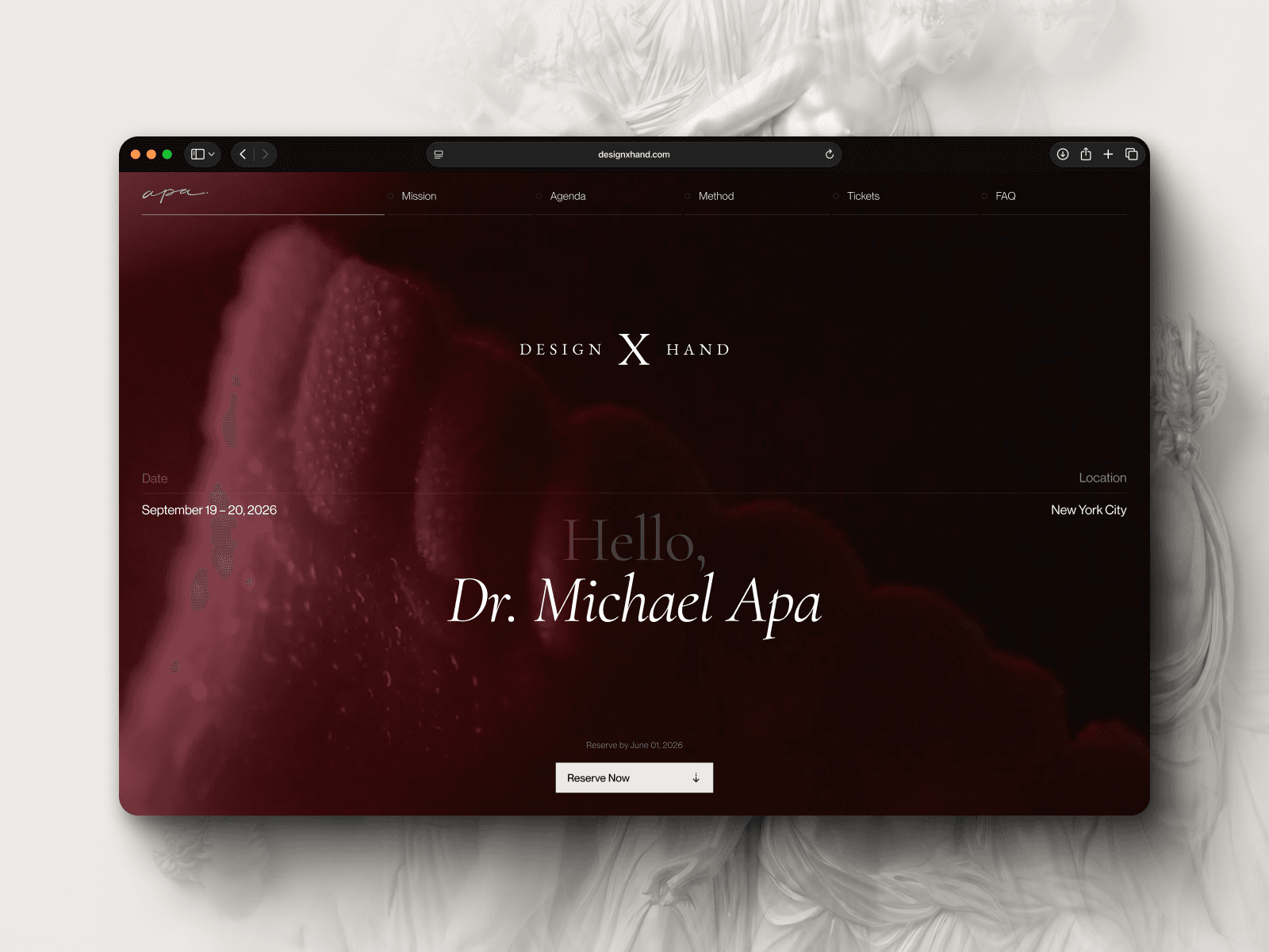 Design x Hand | September 18-19 | New York, NY 데스크톱 화면