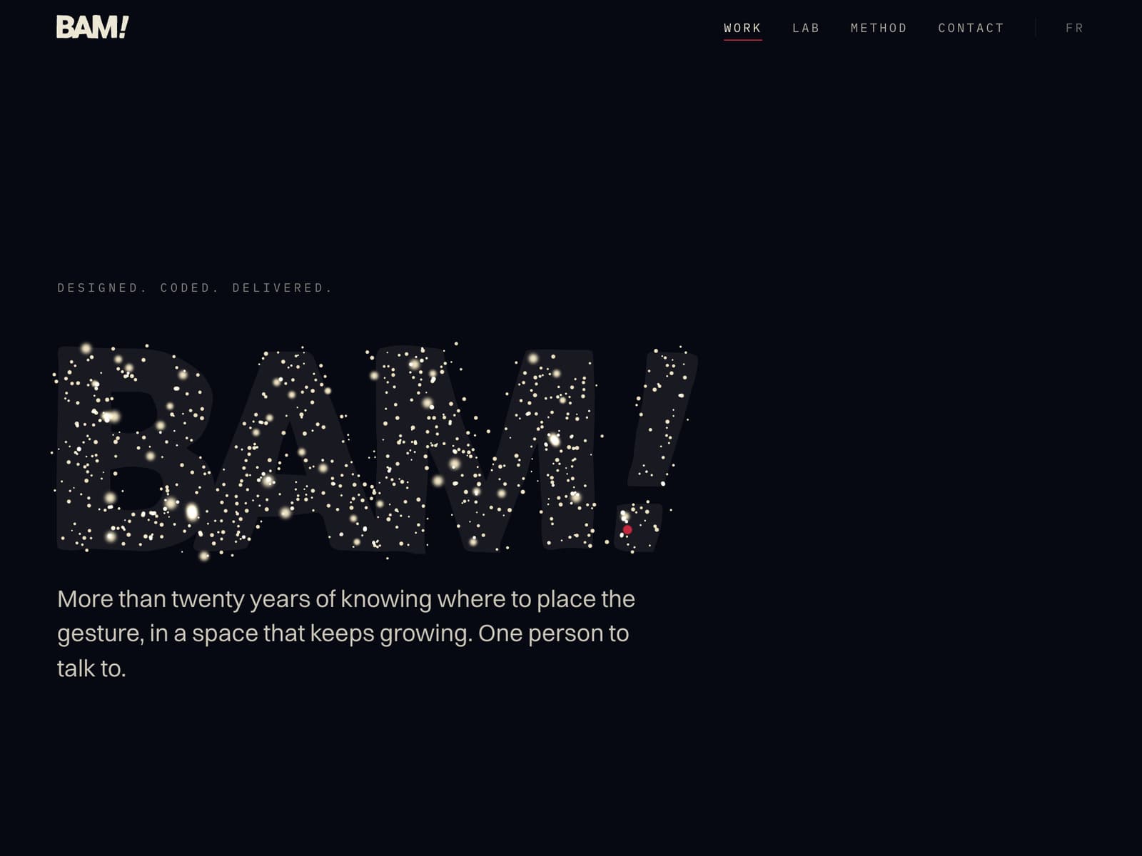 BAM! · Digital studio in Montreux · Custom sites & apps 데스크톱 화면